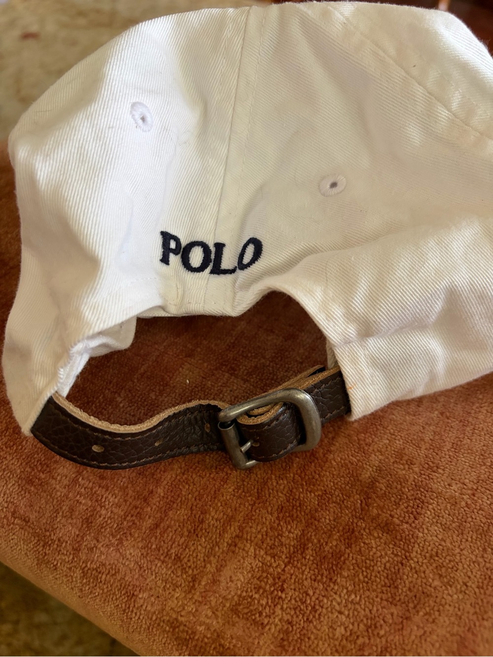 Ralph Lauren White Baseball Cap with Navy Polo Player. OS - Picture 3 of 5